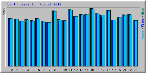 Hourly usage for August 2019